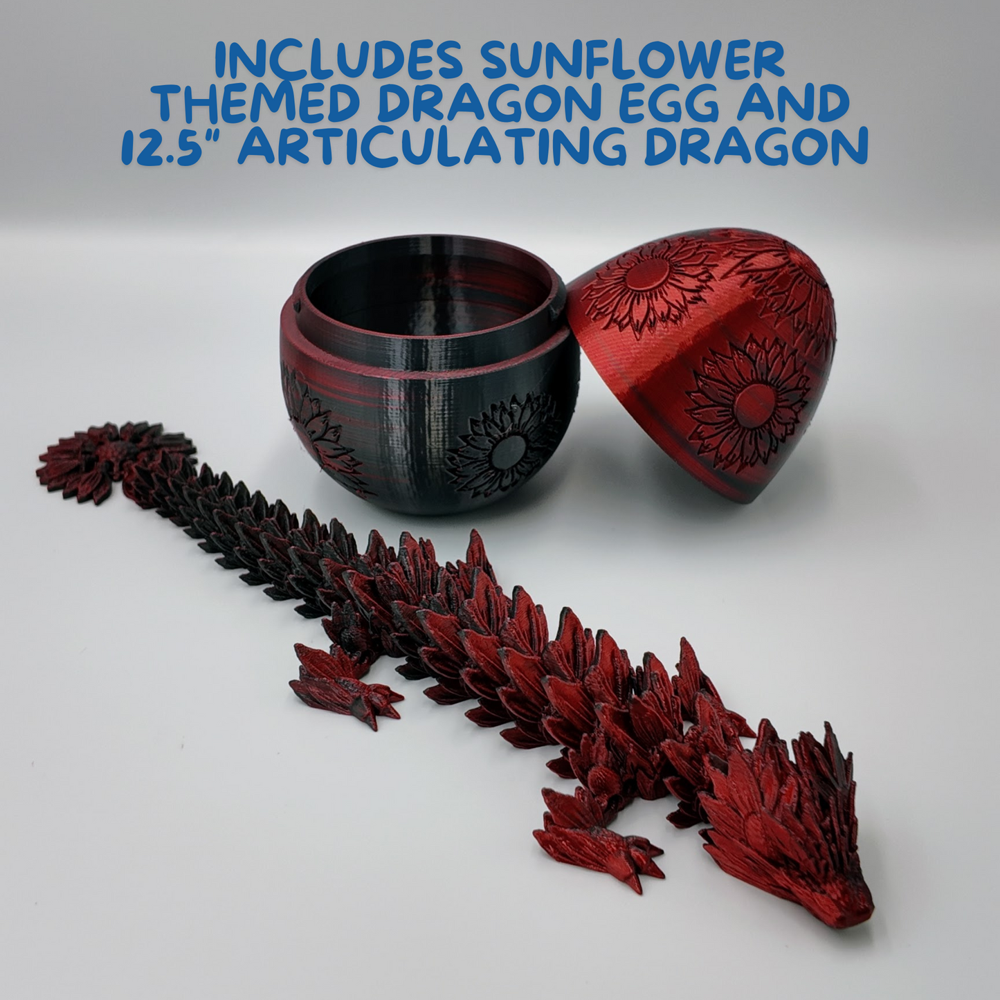 Sunflower Dragon Egg - 12.5" Dragons Articulating Joints - Sunflower Themed