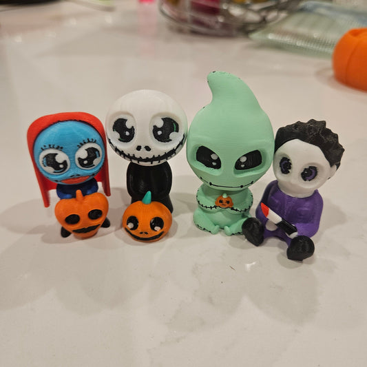 Halloween Figurines - Jack, Sally, Oogie, Myers