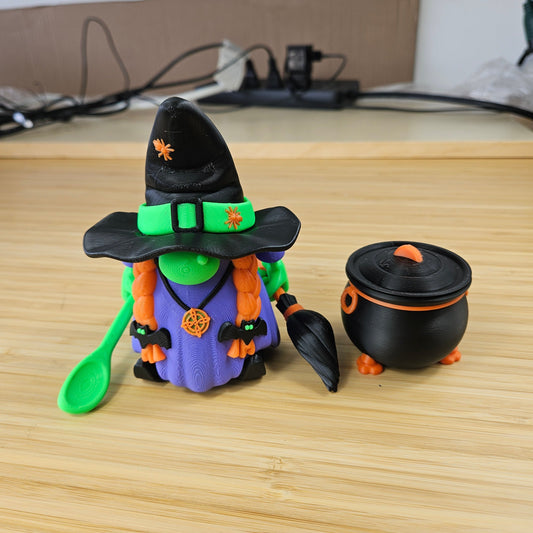 Articulating Witch With Cauldron