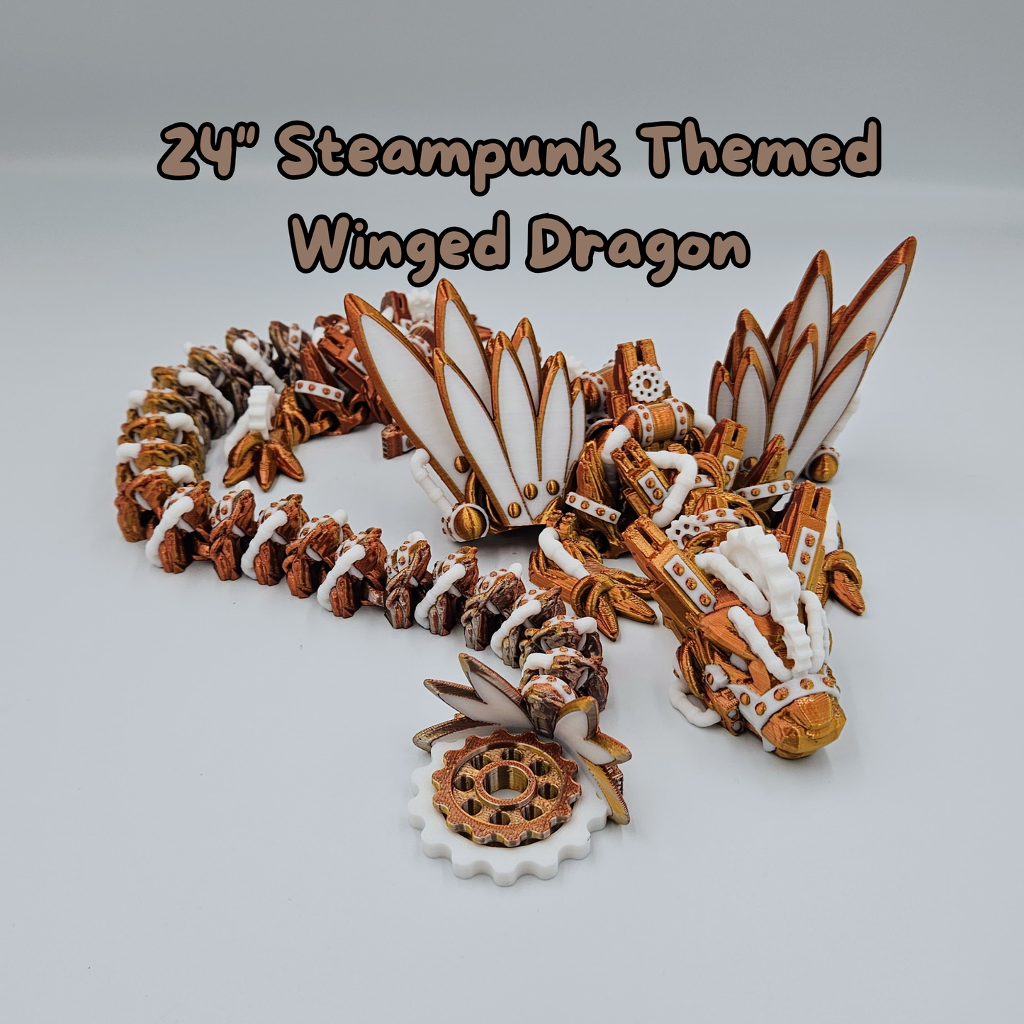 Steampunk Themed Winged Dragon - 24" Adult Dragon