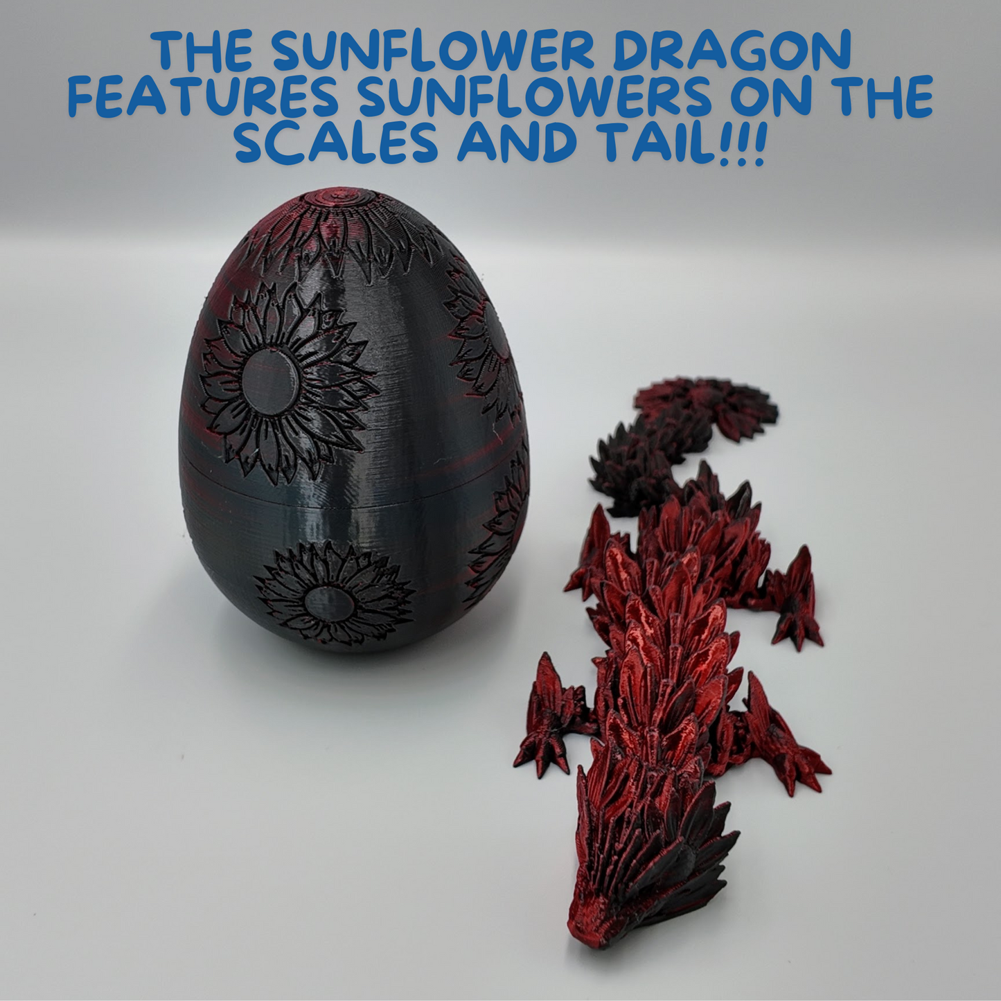 Sunflower Dragon Egg - 12.5" Dragons Articulating Joints - Sunflower Themed