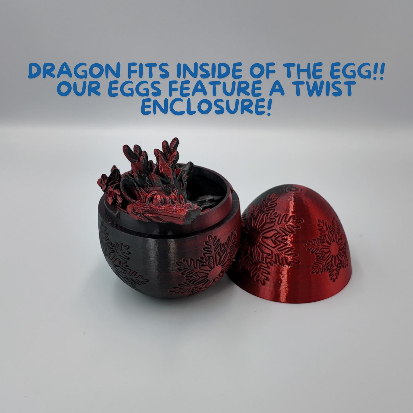 Winter Dragon Egg - 11" Dragons Articulating Joints - Snowflake Themed