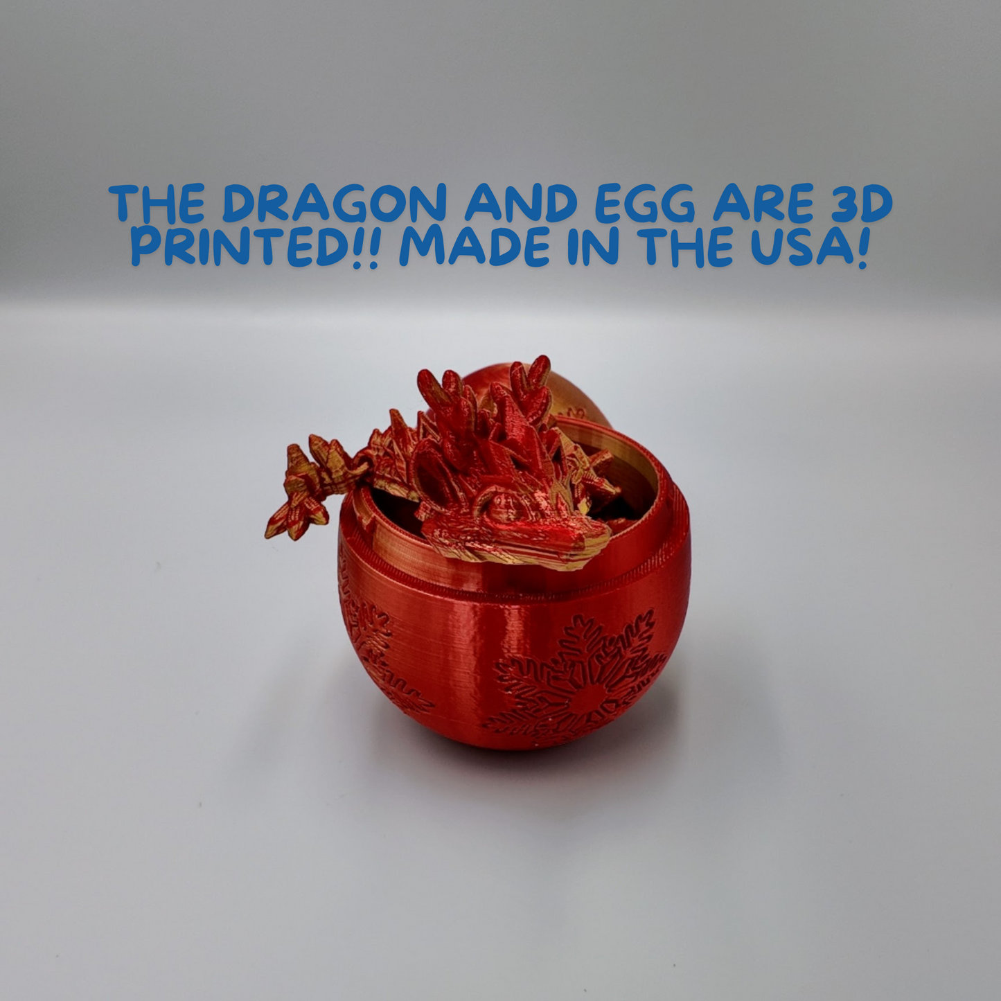 Winter Dragon Egg - 11" Dragons Articulating Joints - Snowflake Themed