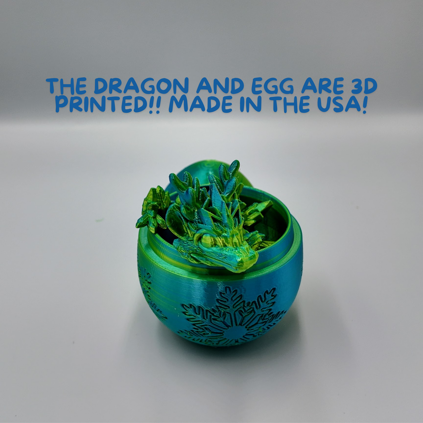 Winter Dragon Egg - 11" Dragons Articulating Joints - Snowflake Themed