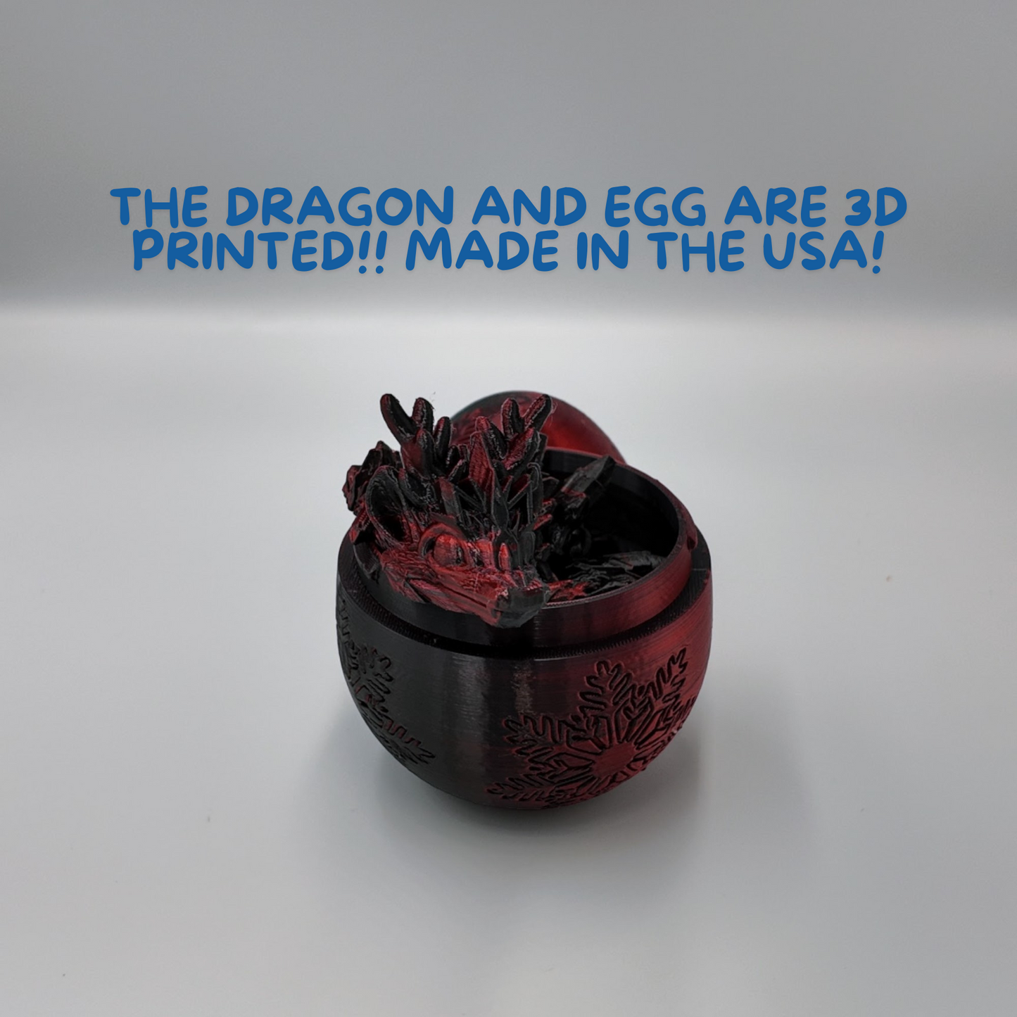 Winter Dragon Egg - 11" Dragons Articulating Joints - Snowflake Themed