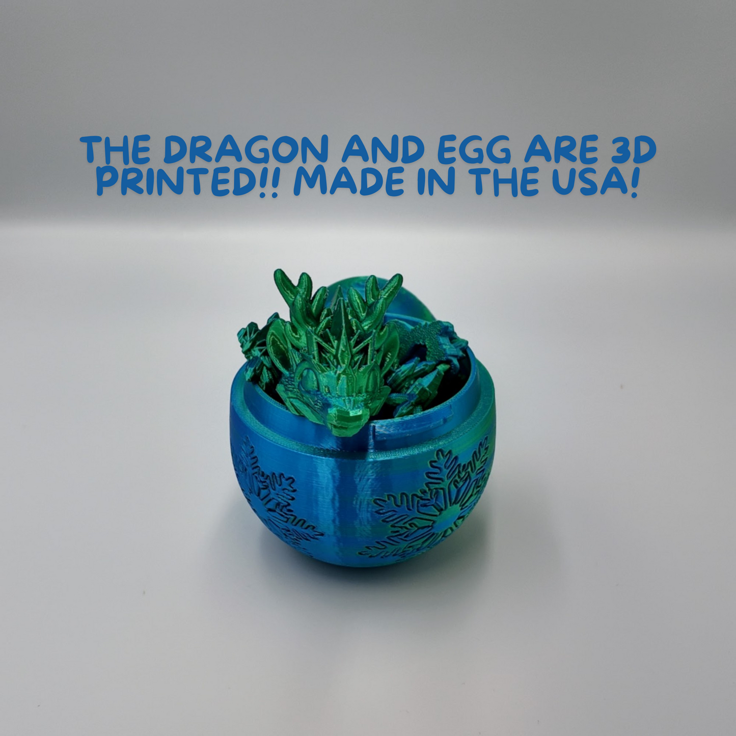 Winter Dragon Egg - 11" Dragons Articulating Joints - Snowflake Themed