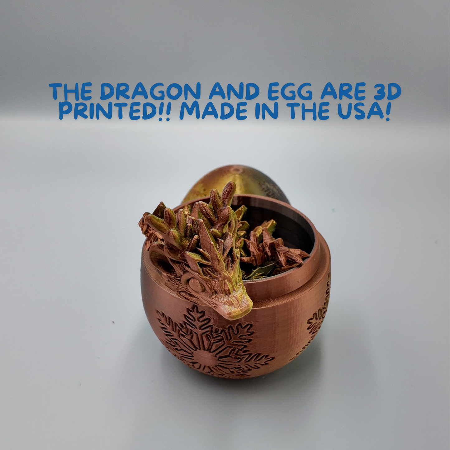 Winter Dragon Egg - 11" Dragons Articulating Joints - Snowflake Themed