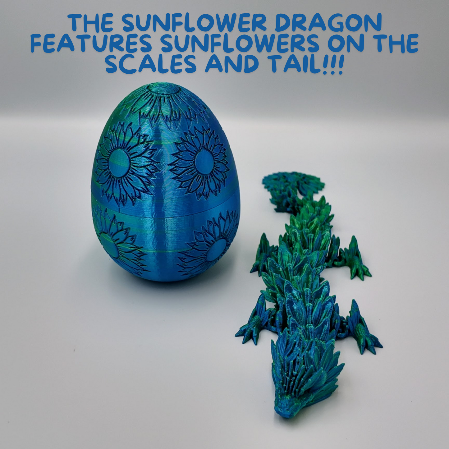 Sunflower Dragon Egg - 12.5" Dragons Articulating Joints - Sunflower Themed