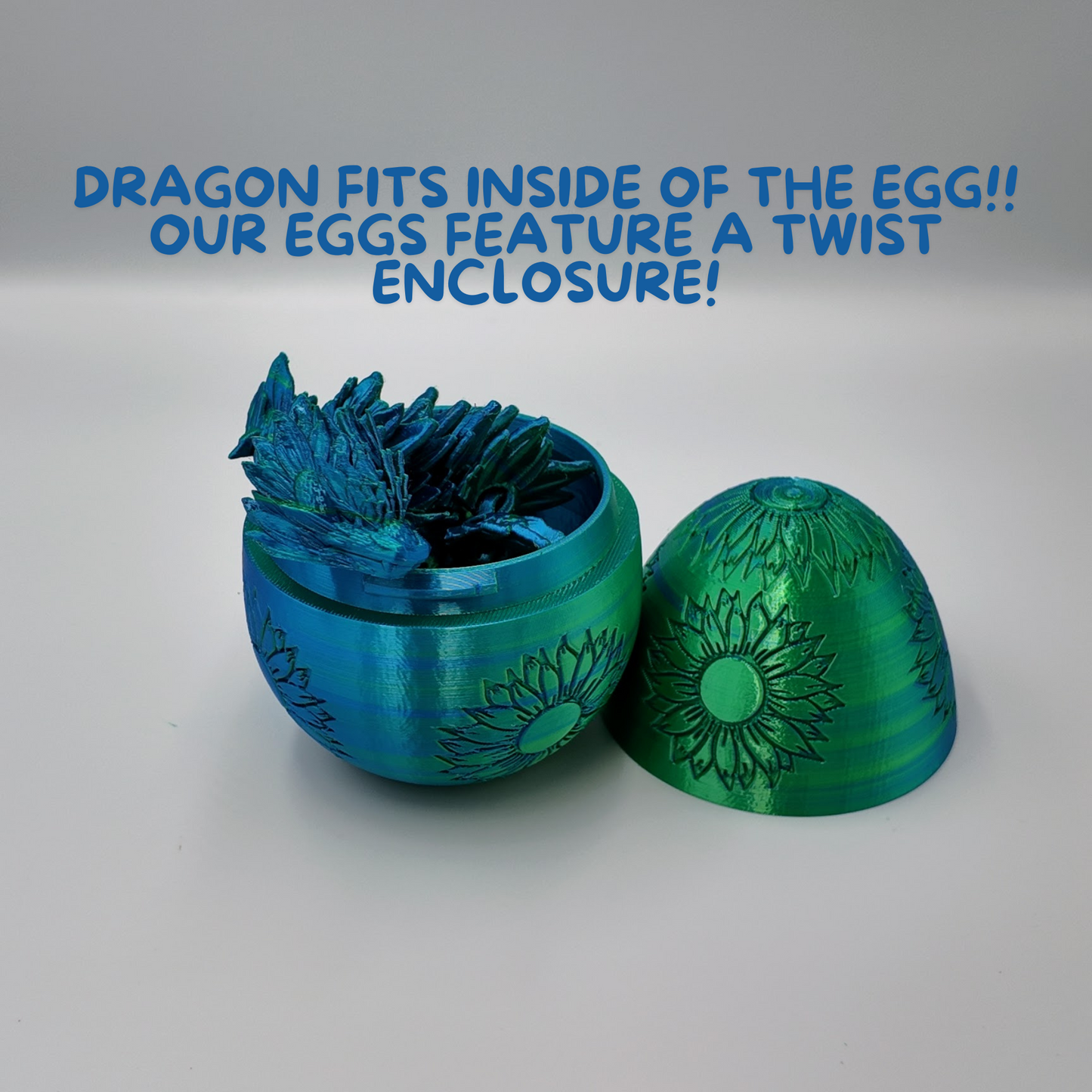 Sunflower Dragon Egg - 12.5" Dragons Articulating Joints - Sunflower Themed