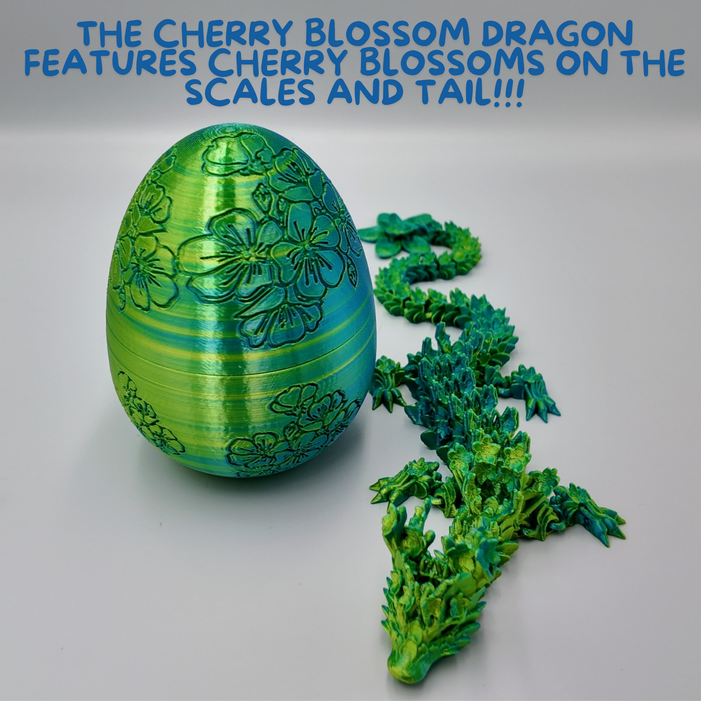 Cherry Blossom Dragon Egg - 14" Dragons Articulating Joints - Cherry Blossom Themed