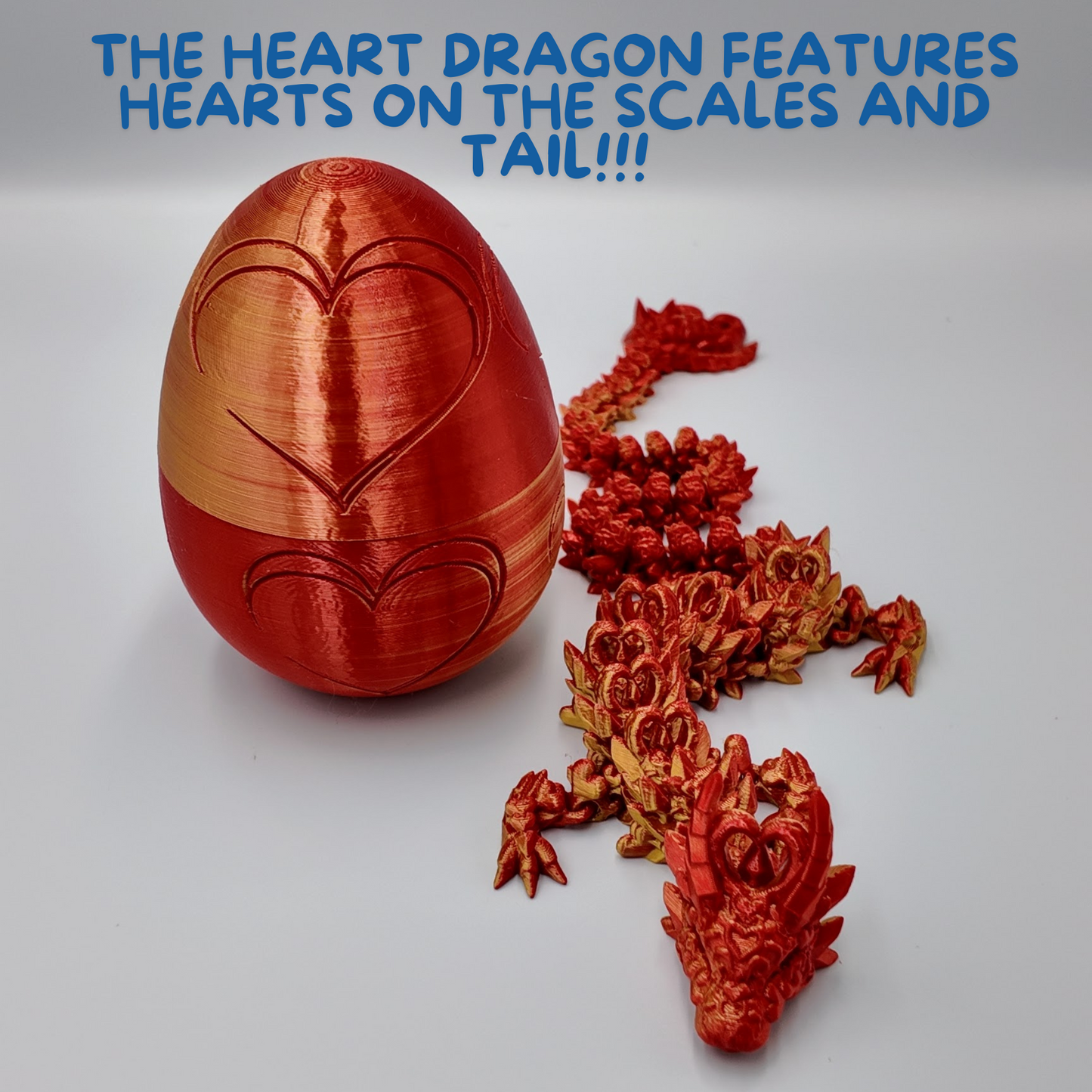 Heart Dragon Egg - 17" Dragons Articulating Joints - Mushroom Themed