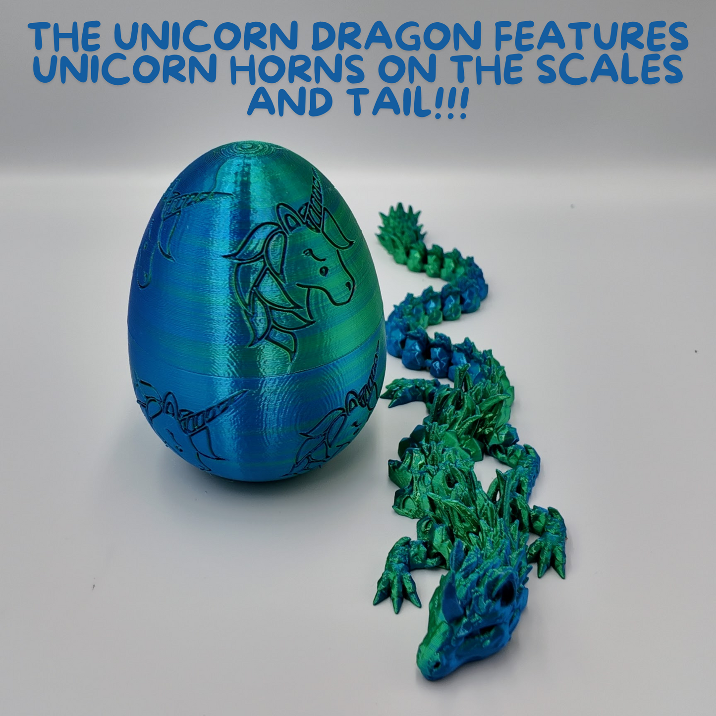 Unicorn Dragon Egg - 14.5" Dragons Articulating Joints - Unicorn Themed