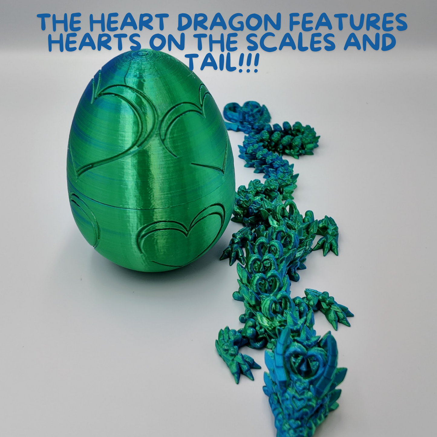 Heart Dragon Egg - 17" Dragons Articulating Joints - Mushroom Themed