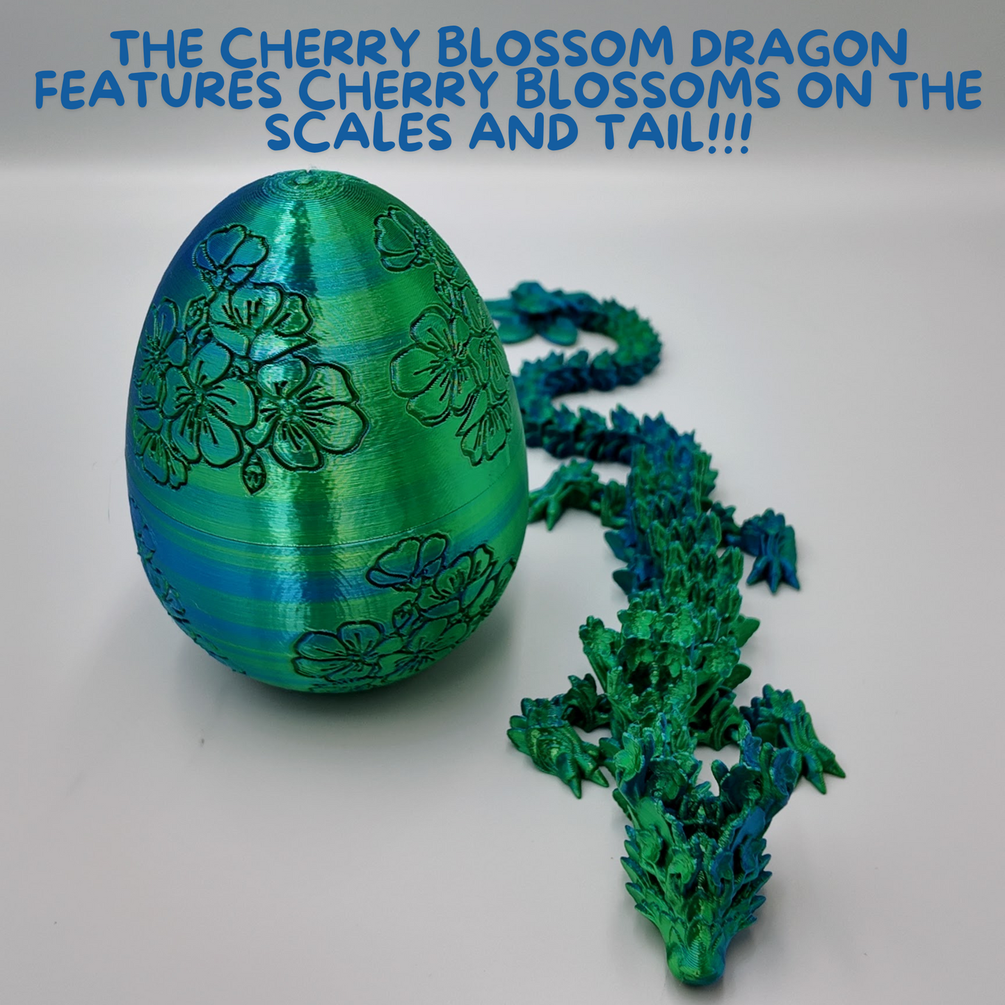 Cherry Blossom Dragon Egg - 14" Dragons Articulating Joints - Cherry Blossom Themed