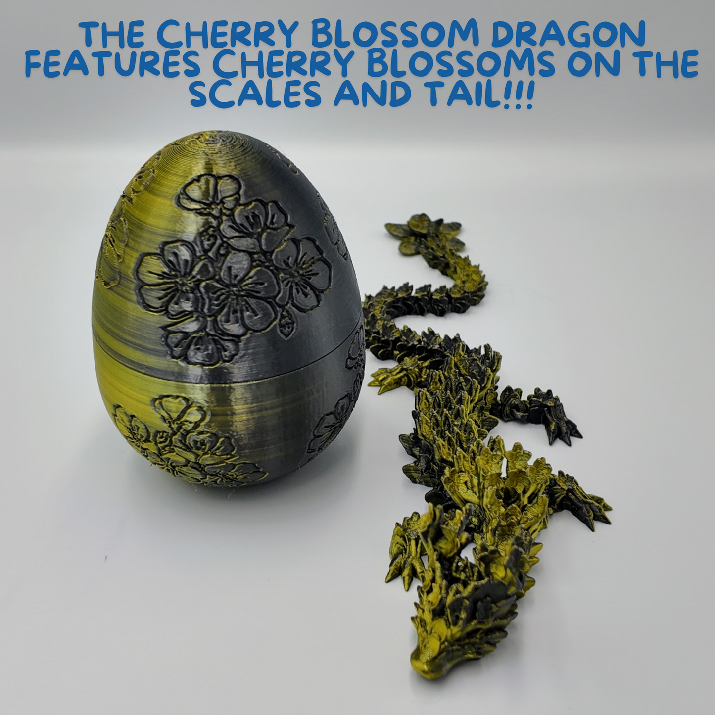 Cherry Blossom Dragon Egg - 14" Dragons Articulating Joints - Cherry Blossom Themed