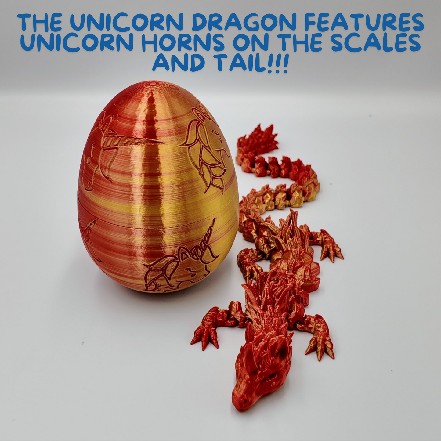 Unicorn Dragon Egg - 14.5" Dragons Articulating Joints - Unicorn Themed