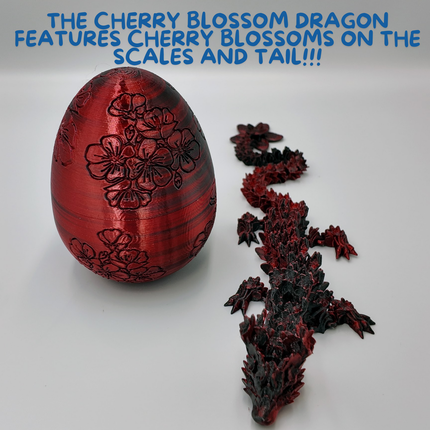 Cherry Blossom Dragon Egg - 14" Dragons Articulating Joints - Cherry Blossom Themed