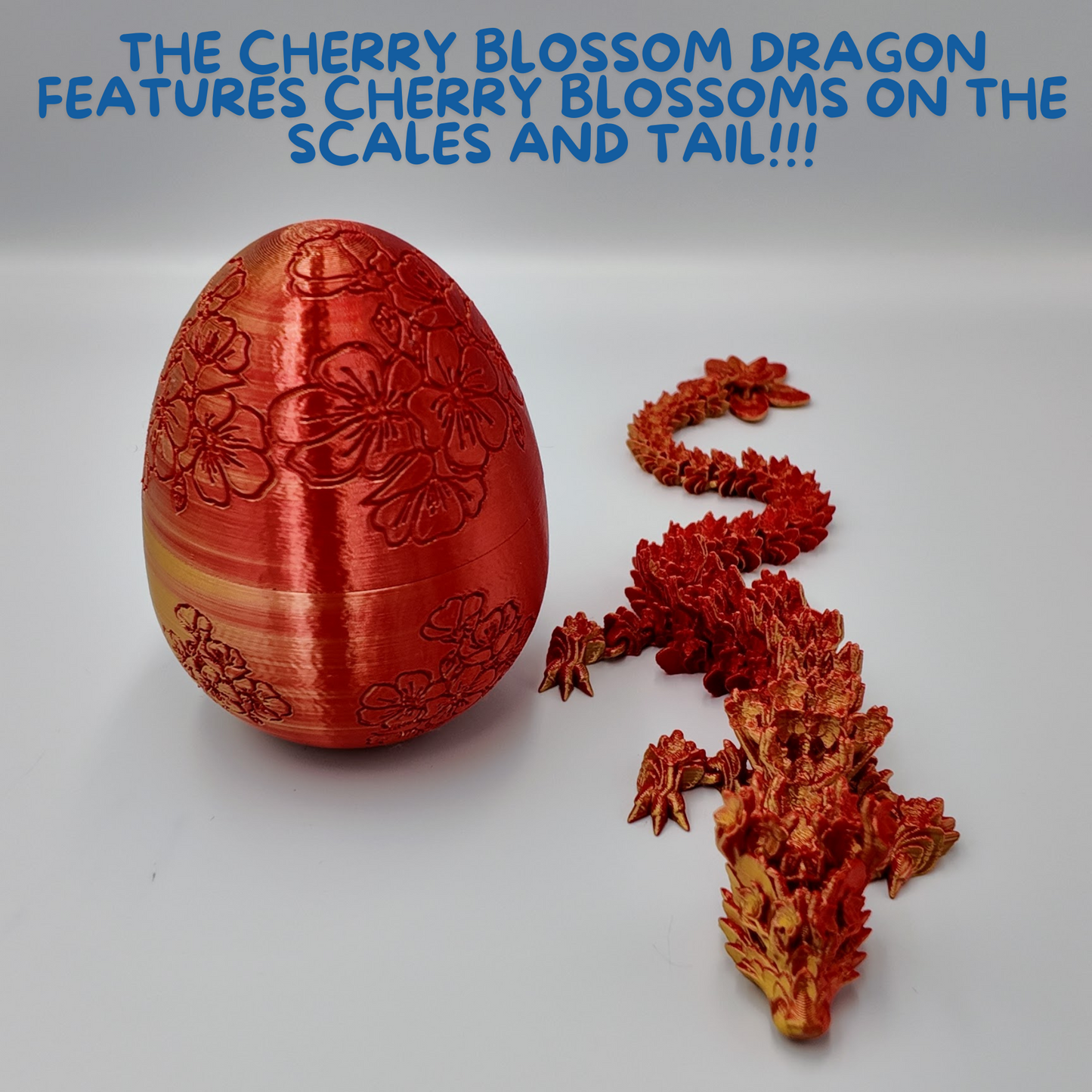 Cherry Blossom Dragon Egg - 14" Dragons Articulating Joints - Cherry Blossom Themed