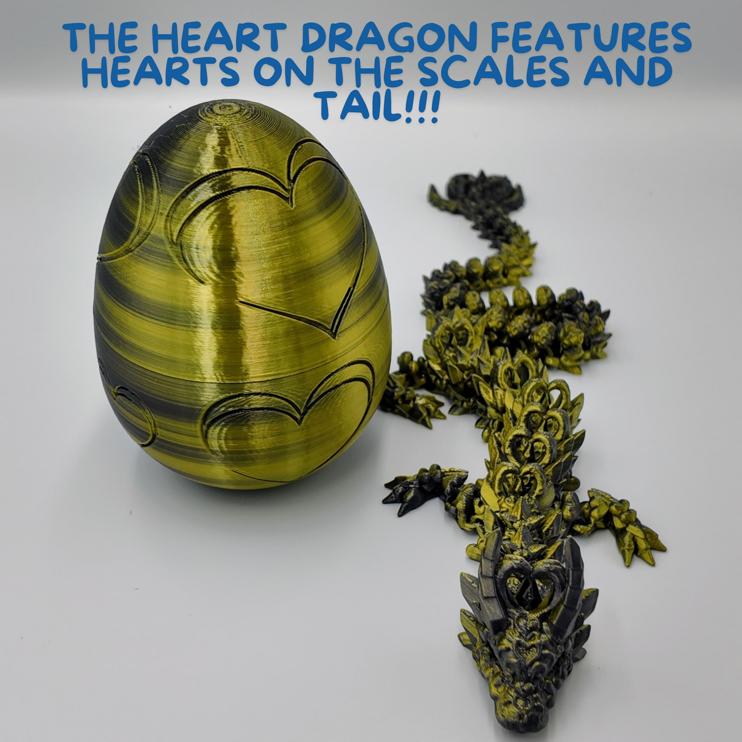 Heart Dragon Egg - 17" Dragons Articulating Joints - Mushroom Themed