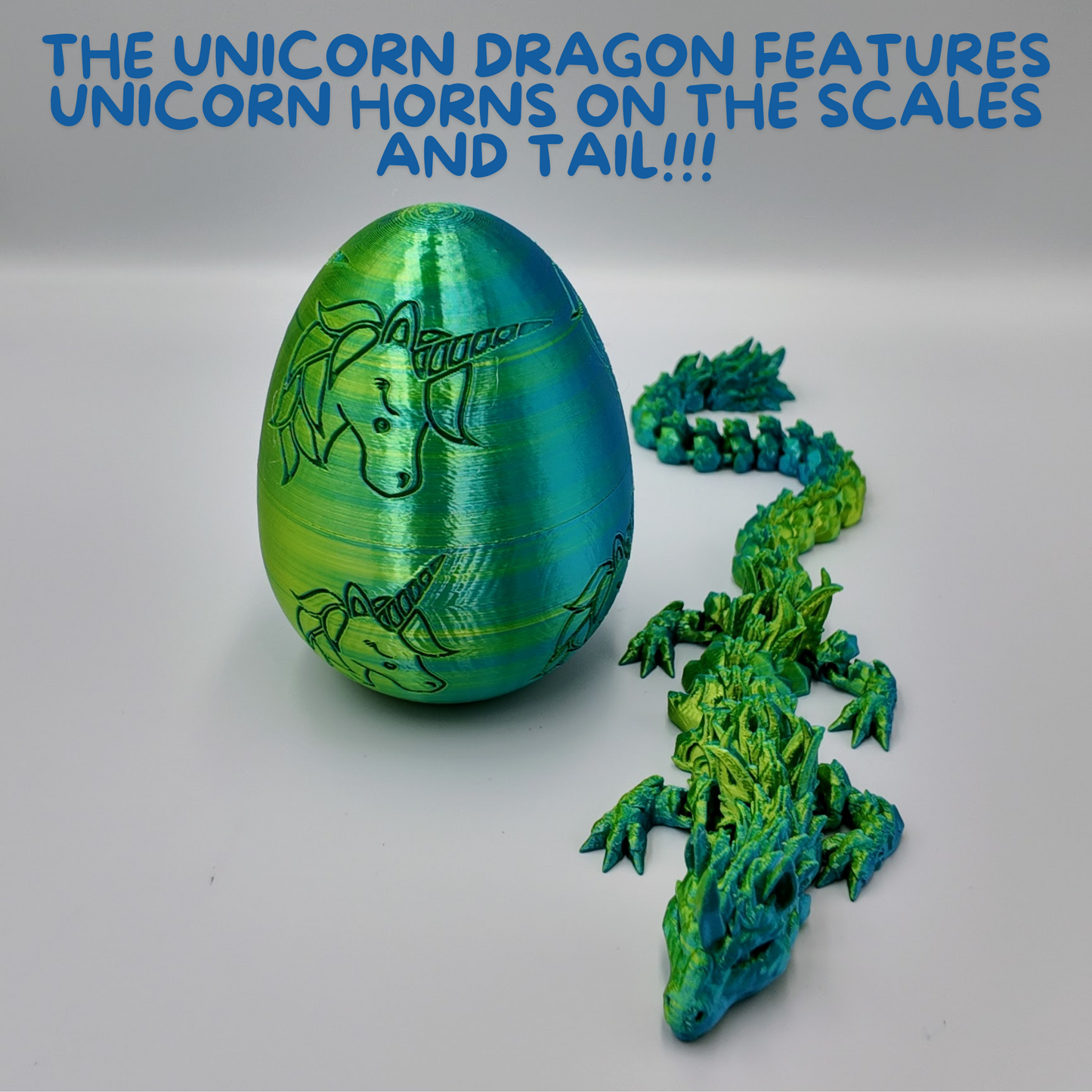 Unicorn Dragon Egg - 14.5" Dragons Articulating Joints - Unicorn Themed