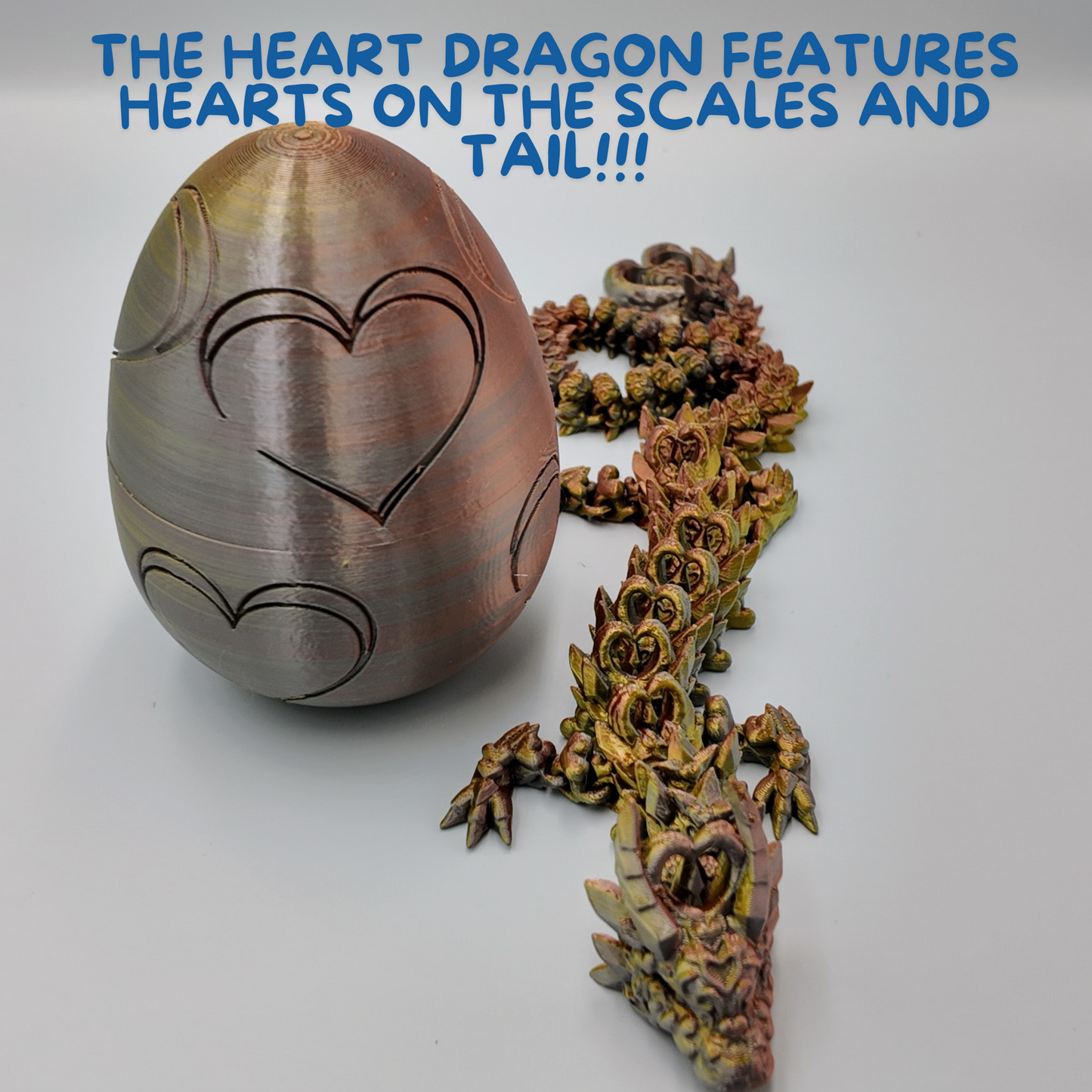 Heart Dragon Egg - 17" Dragons Articulating Joints - Mushroom Themed