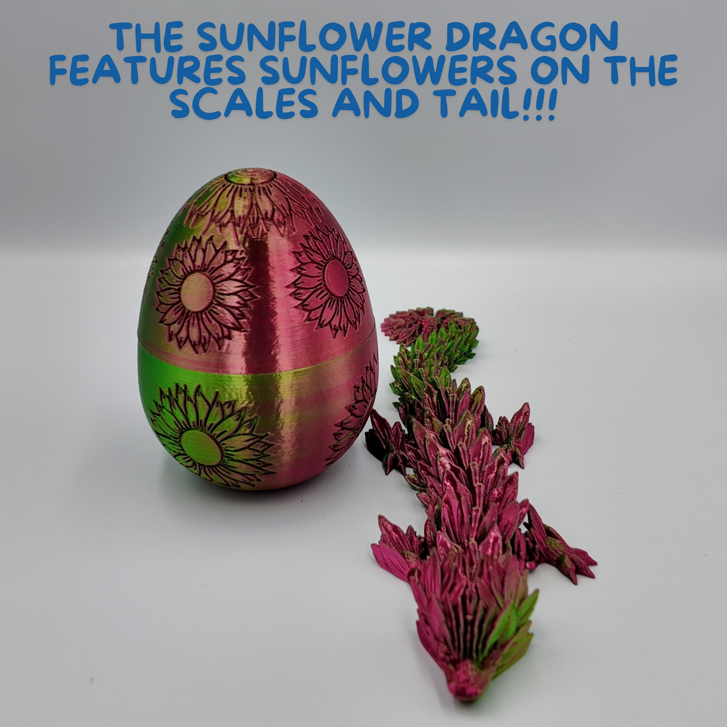 Sunflower Dragon Egg - 12.5" Dragons Articulating Joints - Sunflower Themed