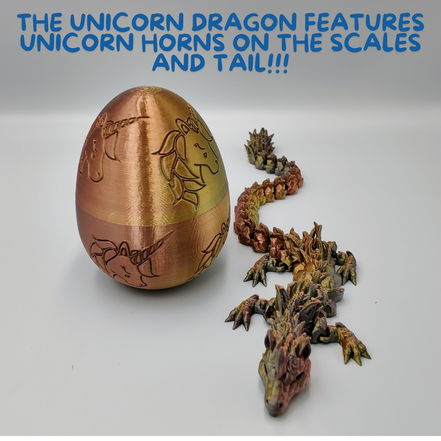 Unicorn Dragon Egg - 14.5" Dragons Articulating Joints - Unicorn Themed