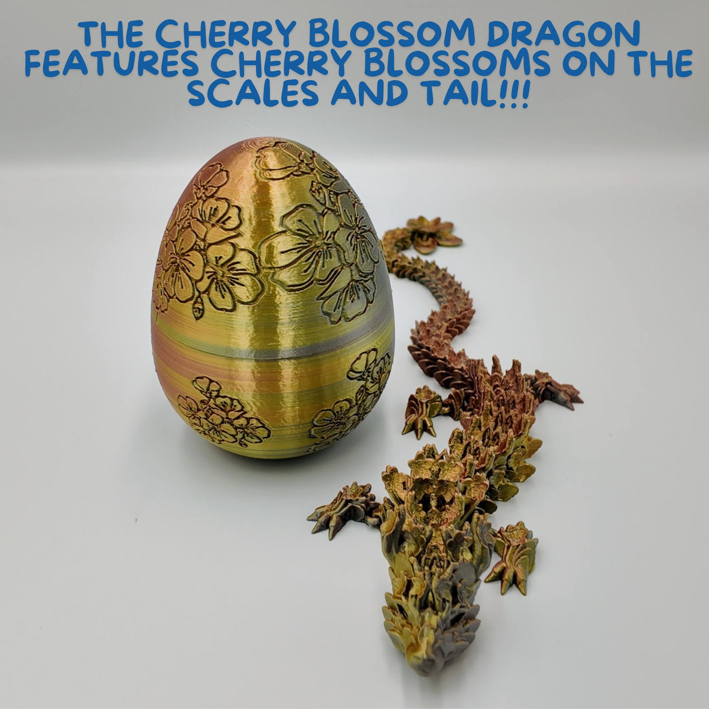 Cherry Blossom Dragon Egg - 14" Dragons Articulating Joints - Cherry Blossom Themed