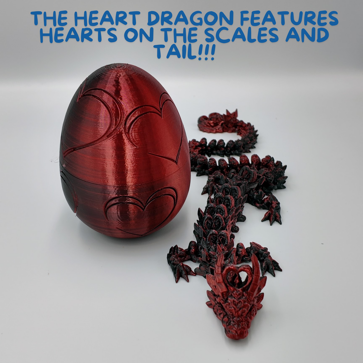 Heart Dragon Egg - 17" Dragons Articulating Joints - Mushroom Themed