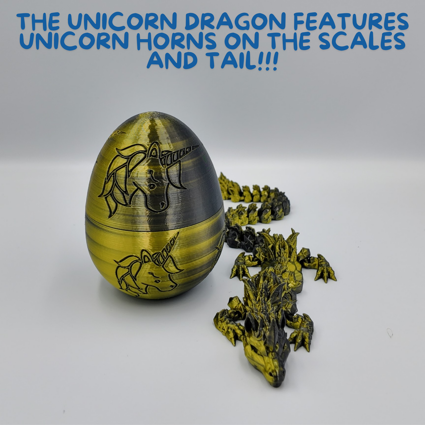 Unicorn Dragon Egg - 14.5" Dragons Articulating Joints - Unicorn Themed