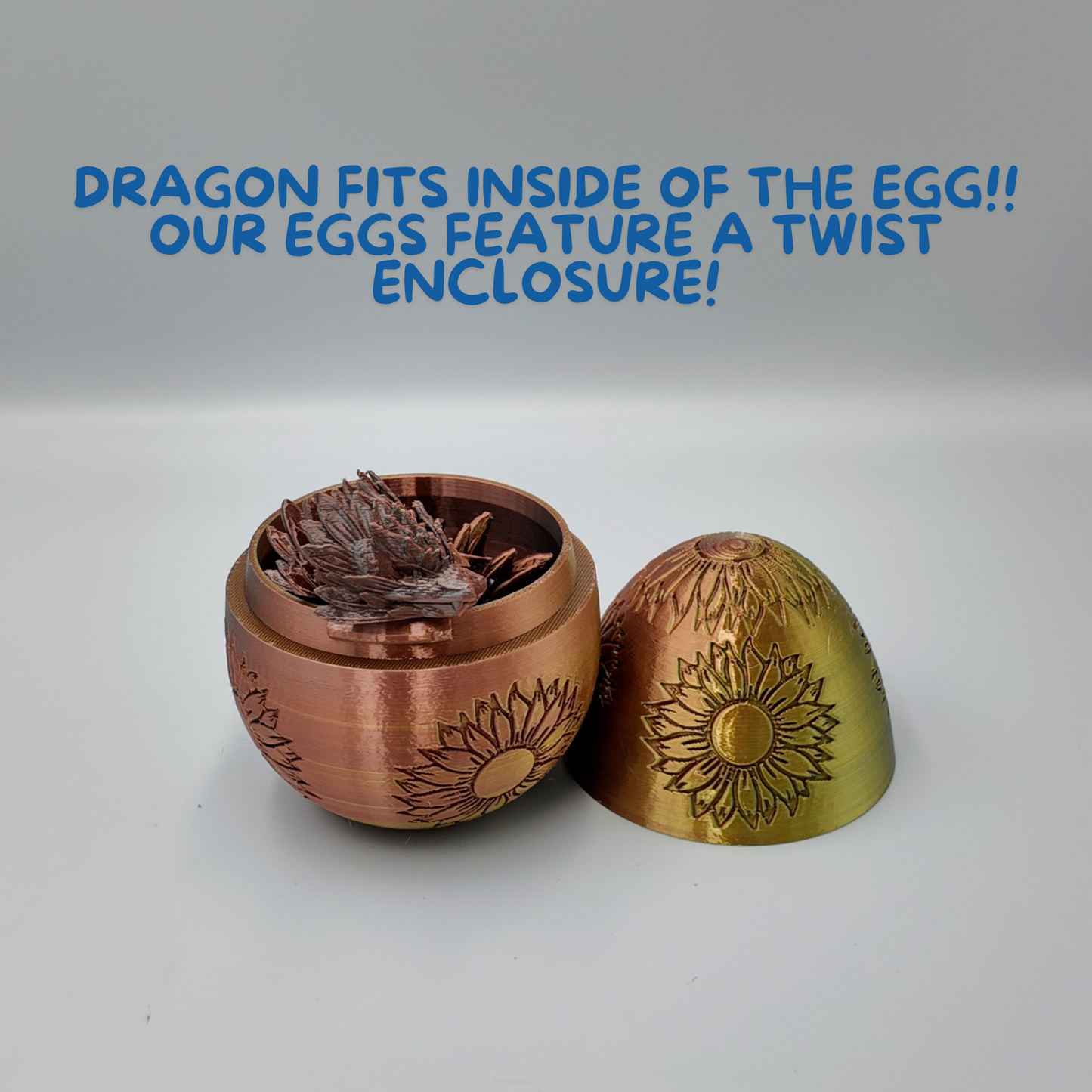 Sunflower Dragon Egg - 12.5" Dragons Articulating Joints - Sunflower Themed