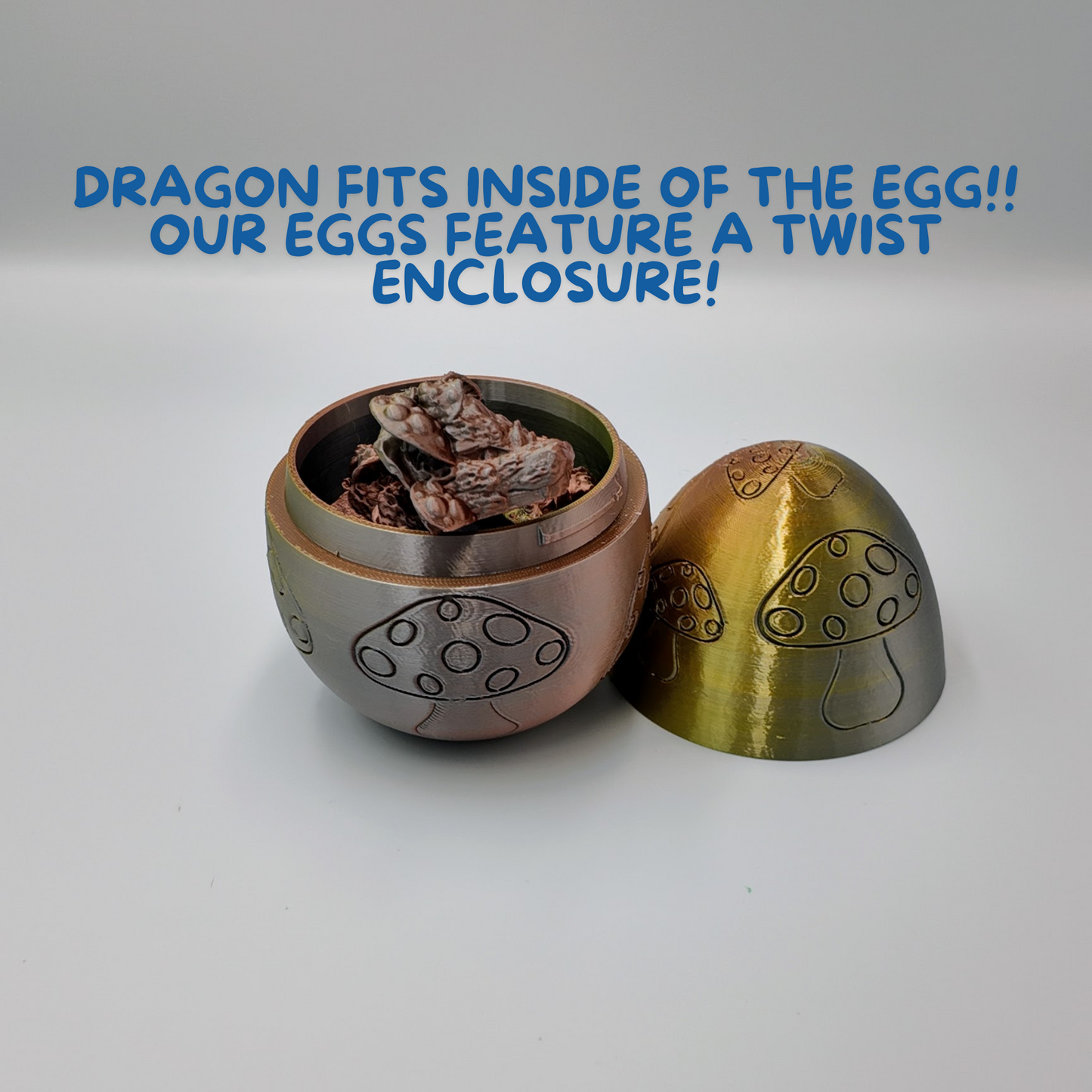 Mushroom Dragon Egg - 16" Dragons Articulating Joints - Mushroom Themed