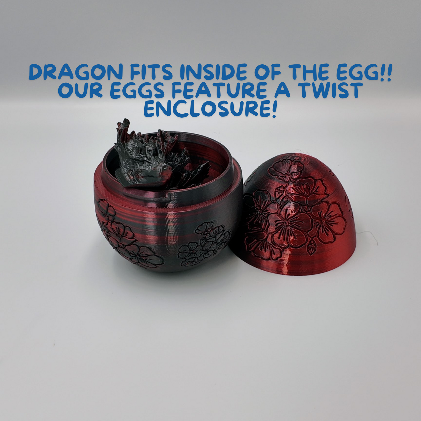 Cherry Blossom Dragon Egg - 14" Dragons Articulating Joints - Cherry Blossom Themed