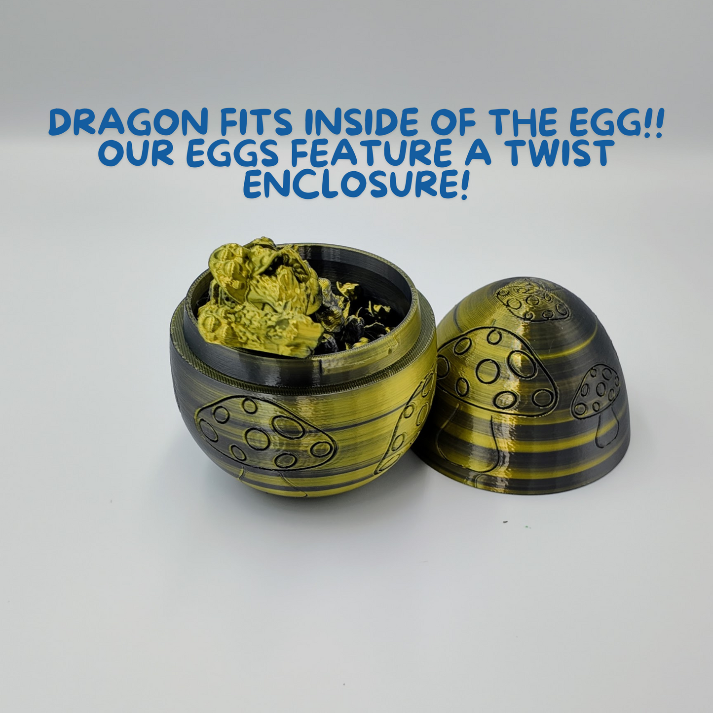 Mushroom Dragon Egg - 16" Dragons Articulating Joints - Mushroom Themed