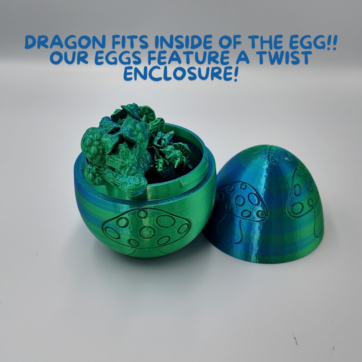 Mushroom Dragon Egg - 16" Dragons Articulating Joints - Mushroom Themed