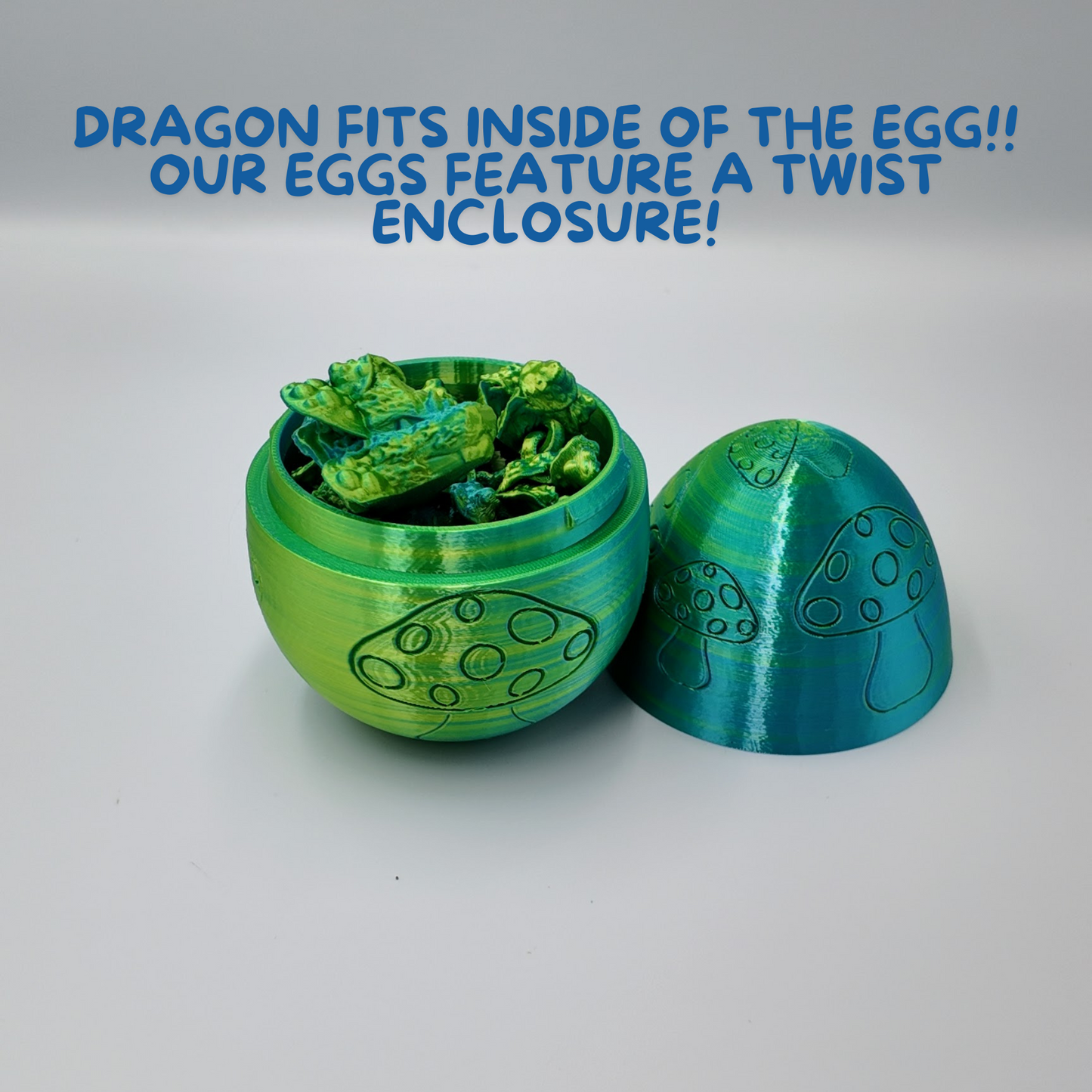 Mushroom Dragon Egg - 16" Dragons Articulating Joints - Mushroom Themed