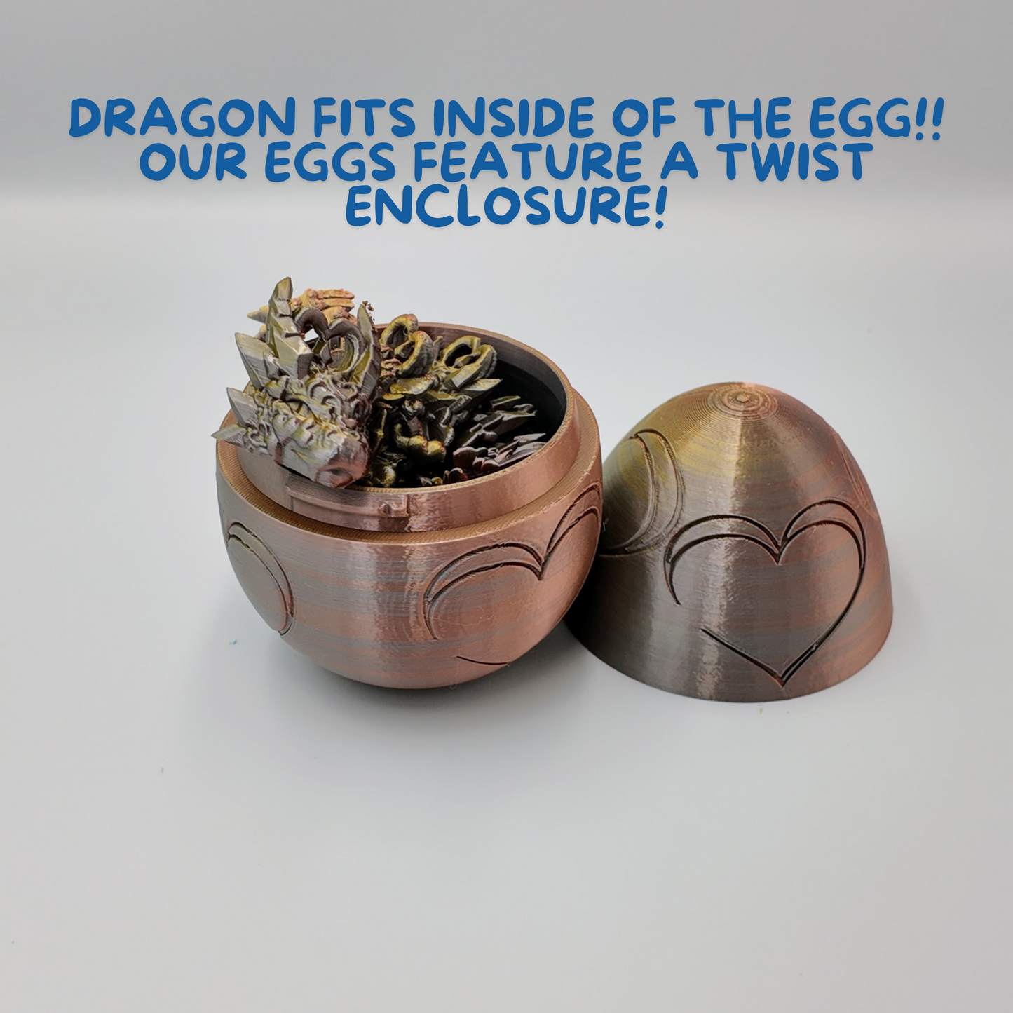 Heart Dragon Egg - 17" Dragons Articulating Joints - Mushroom Themed