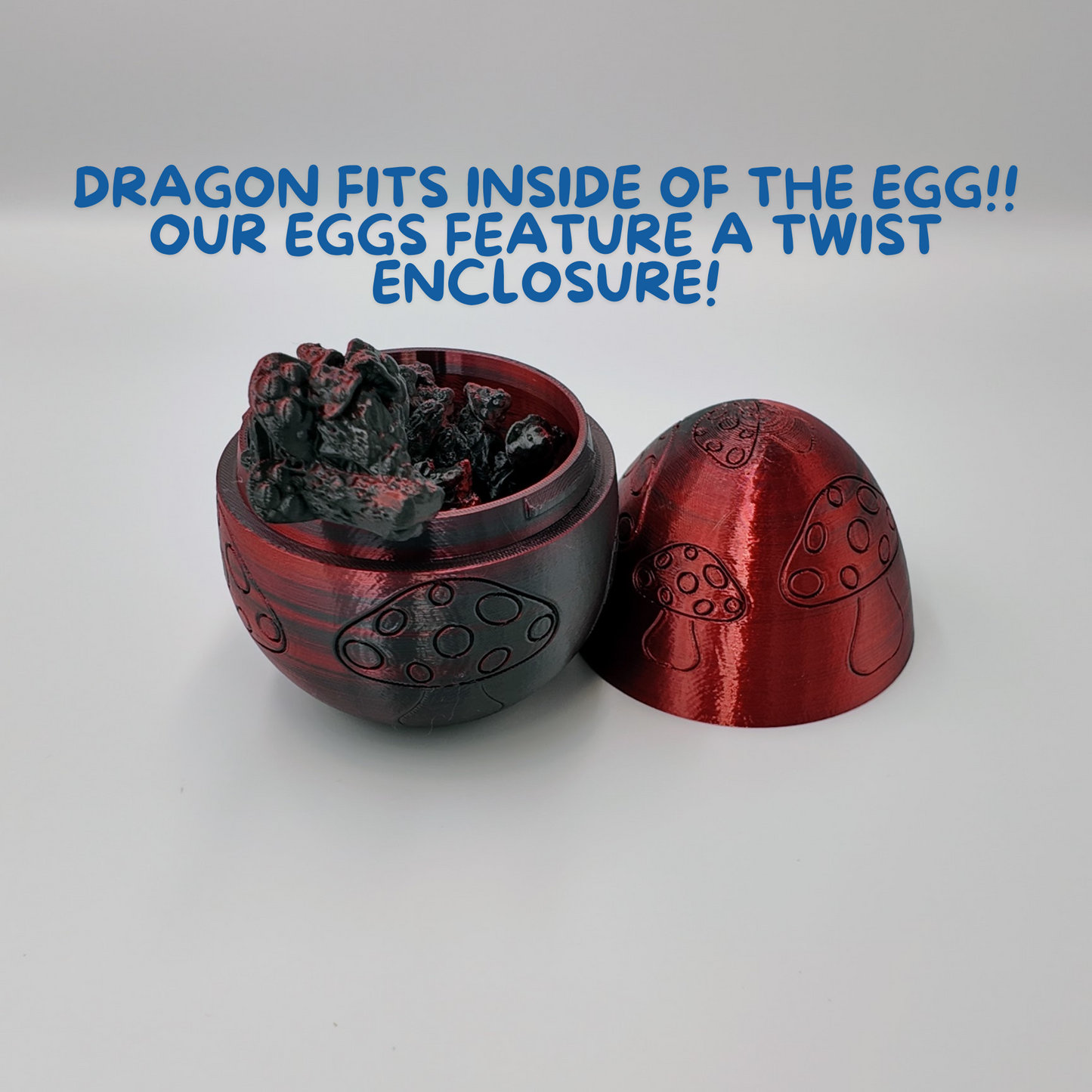 Mushroom Dragon Egg - 16" Dragons Articulating Joints - Mushroom Themed