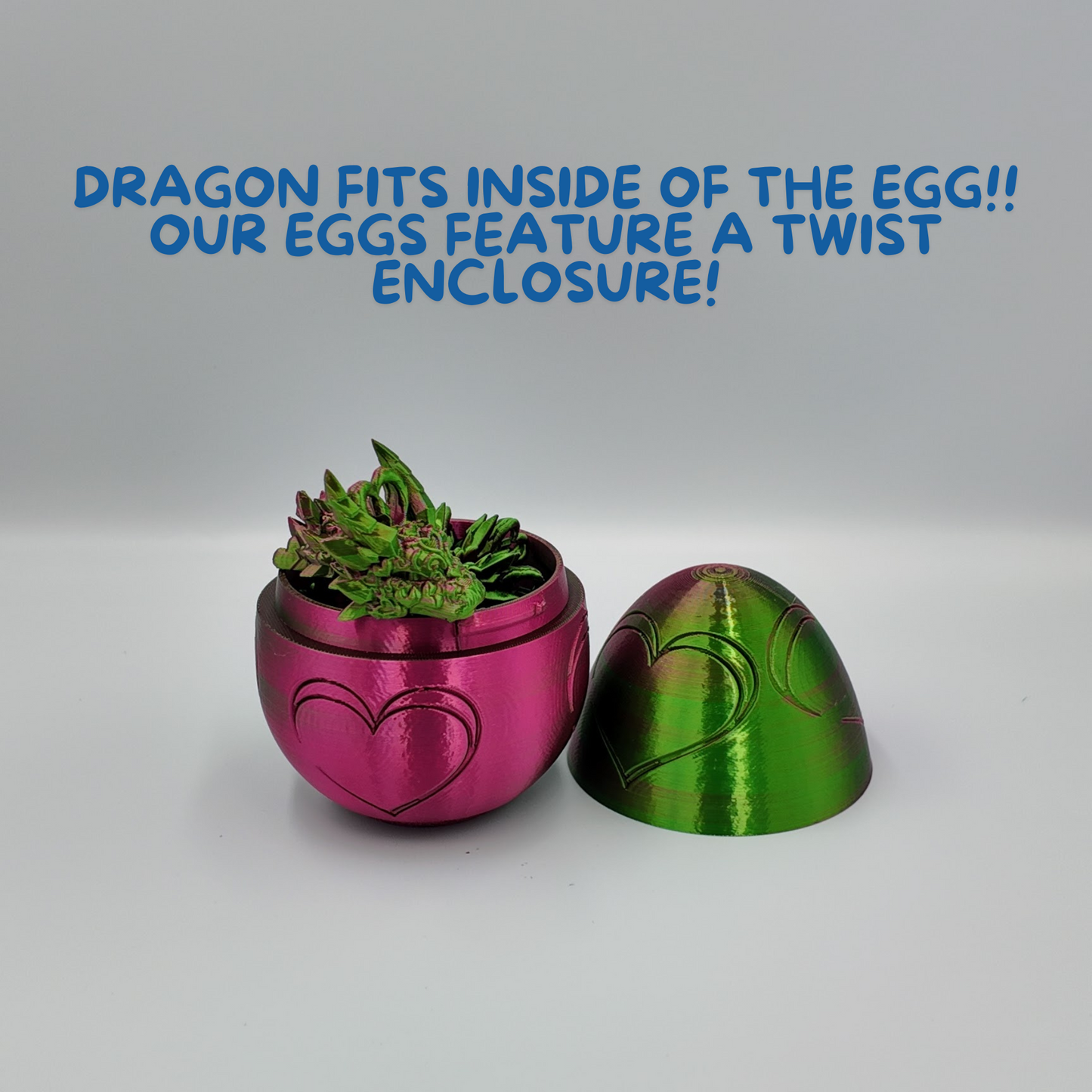 Heart Dragon Egg - 17" Dragons Articulating Joints - Mushroom Themed