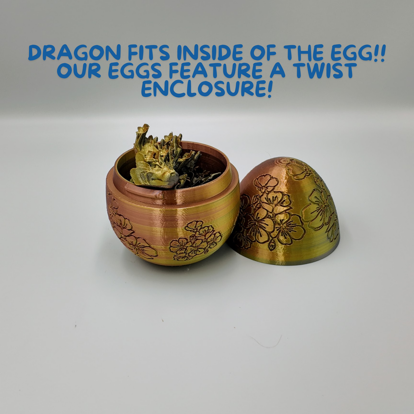 Cherry Blossom Dragon Egg - 14" Dragons Articulating Joints - Cherry Blossom Themed