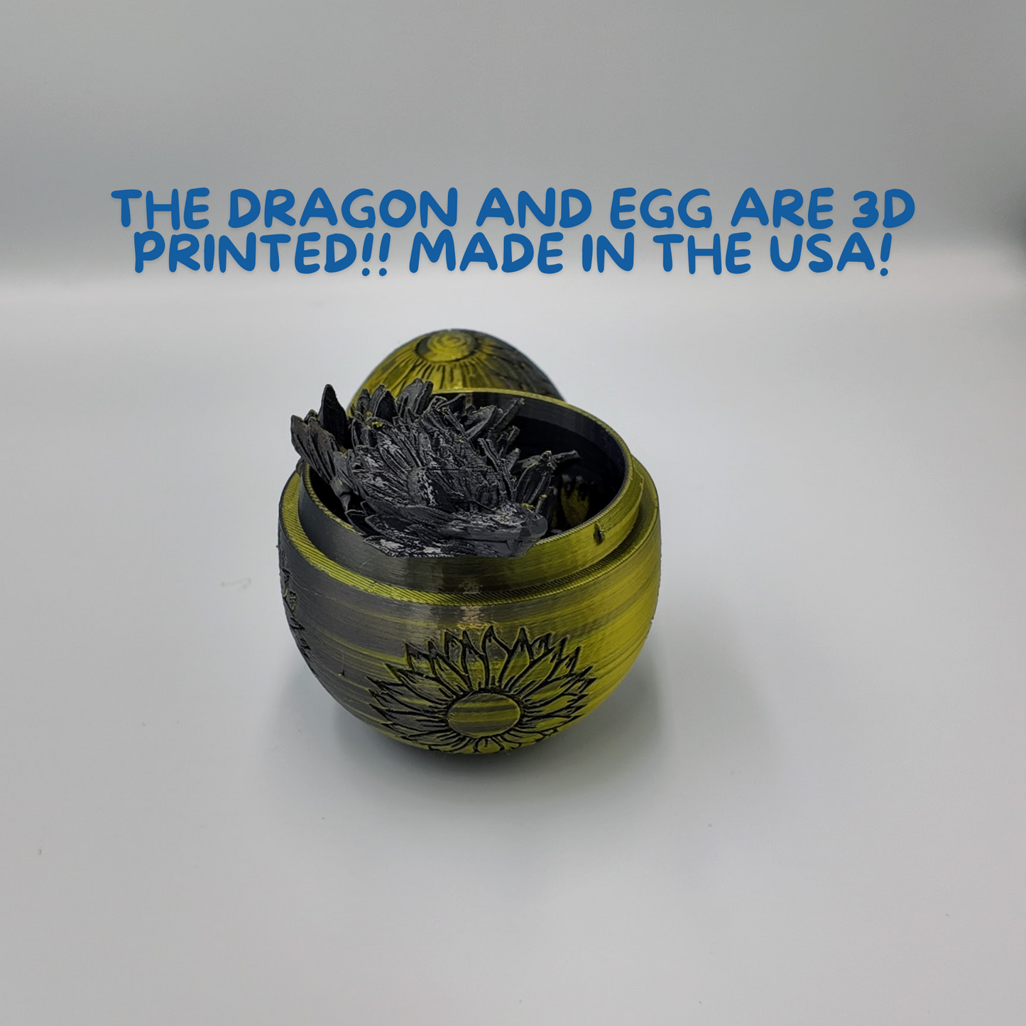 Sunflower Dragon Egg - 12.5" Dragons Articulating Joints - Sunflower Themed