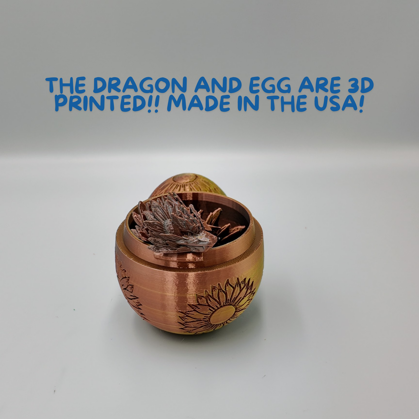 Sunflower Dragon Egg - 12.5" Dragons Articulating Joints - Sunflower Themed