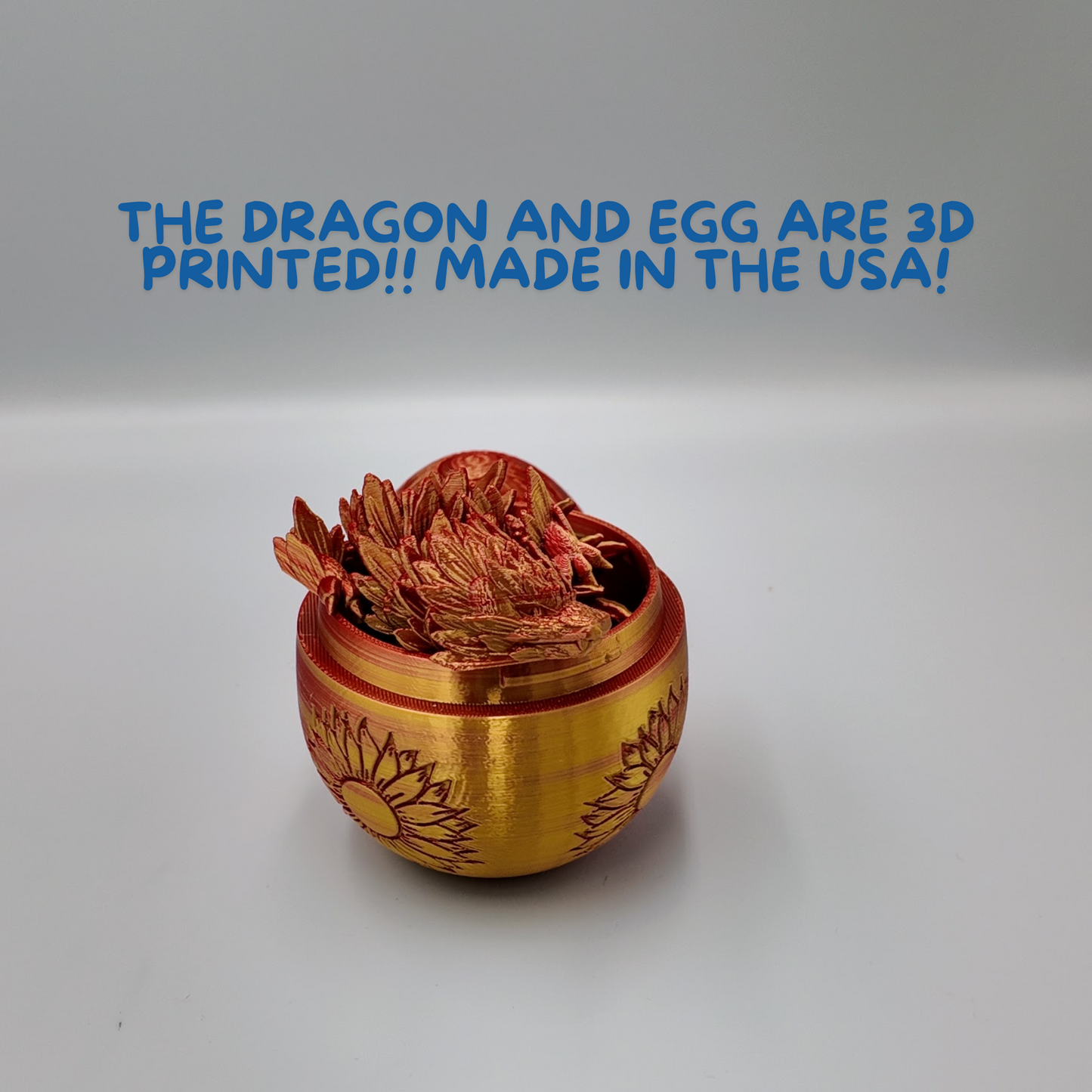 Sunflower Dragon Egg - 12.5" Dragons Articulating Joints - Sunflower Themed