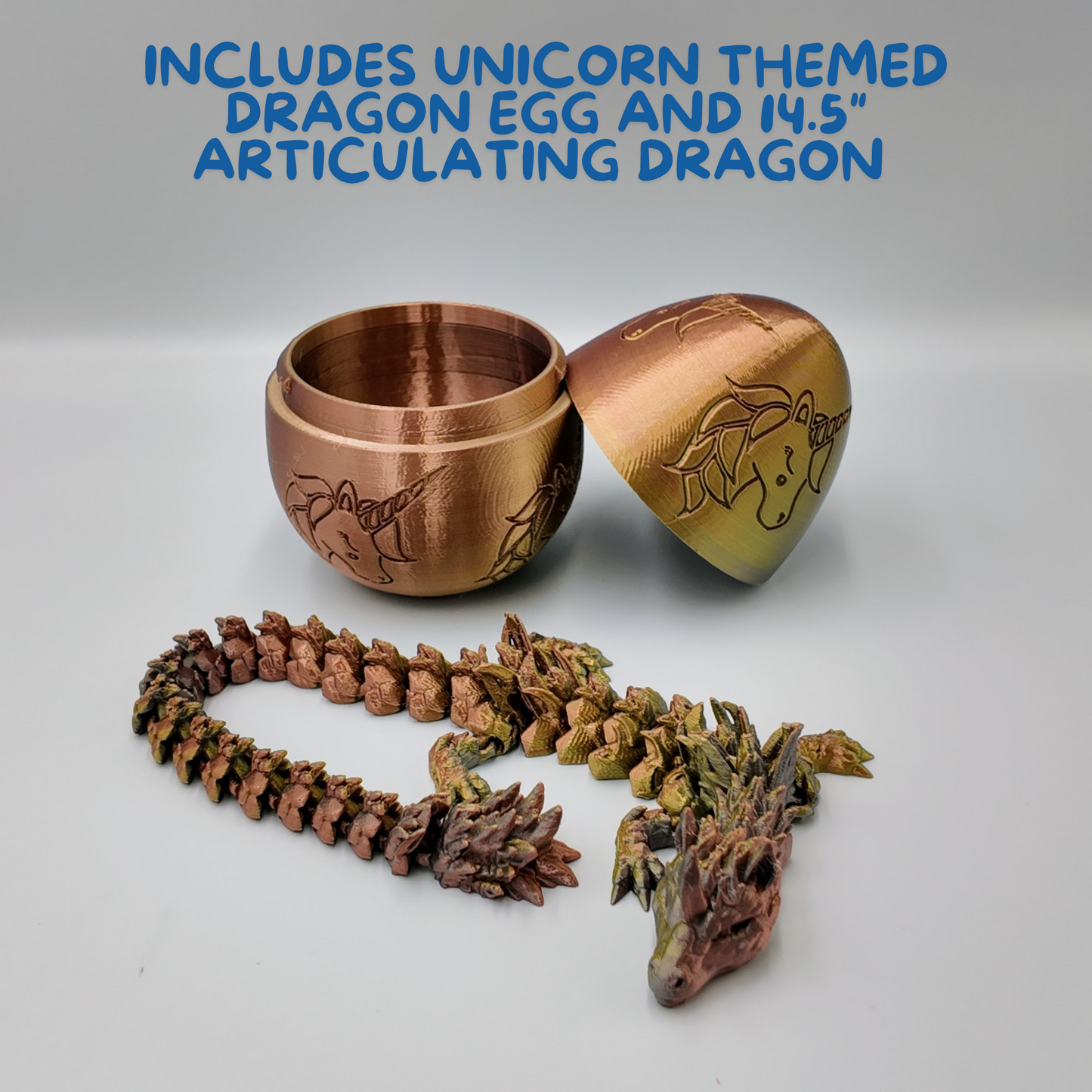 Unicorn Dragon Egg - 14.5" Dragons Articulating Joints - Unicorn Themed