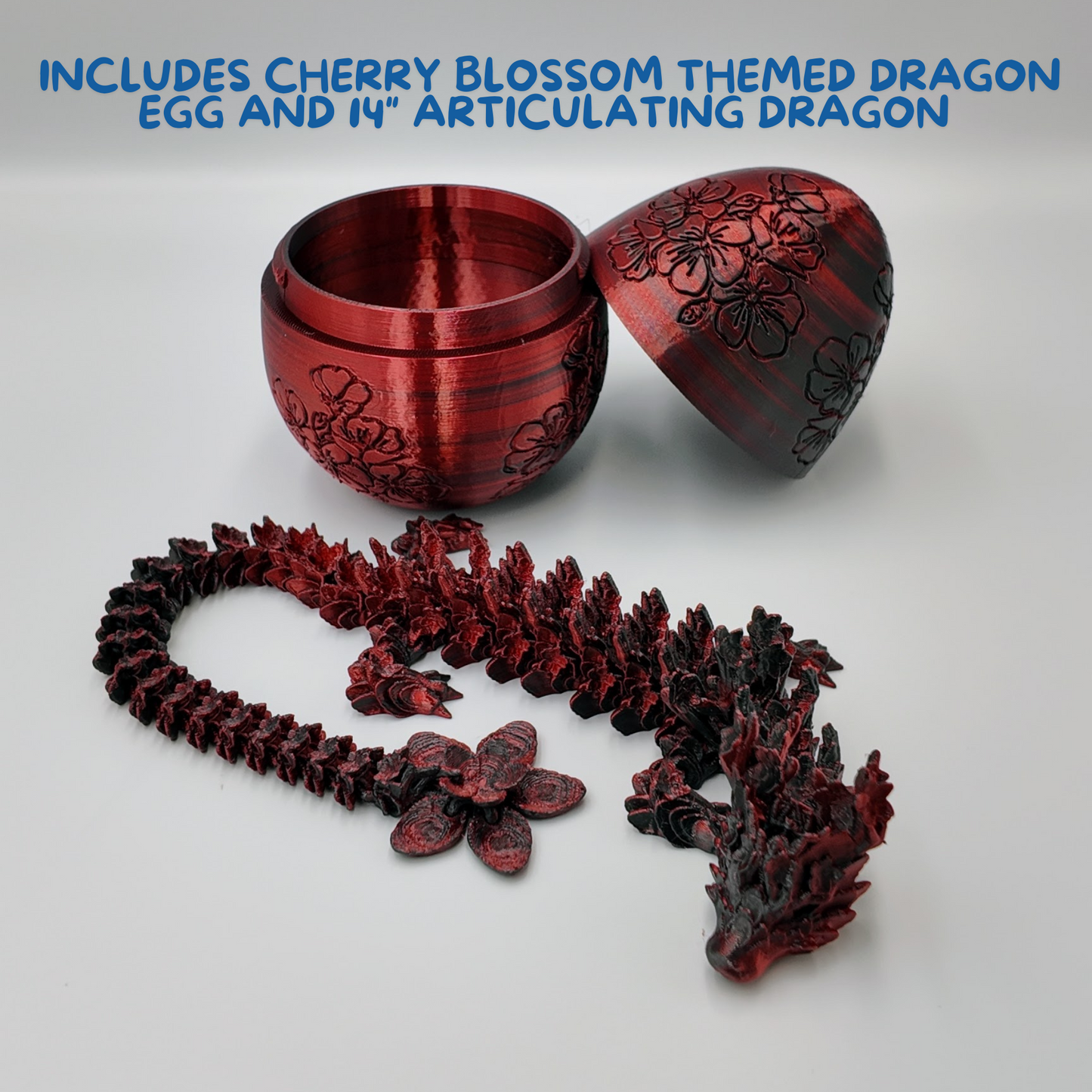 Cherry Blossom Dragon Egg - 14" Dragons Articulating Joints - Cherry Blossom Themed