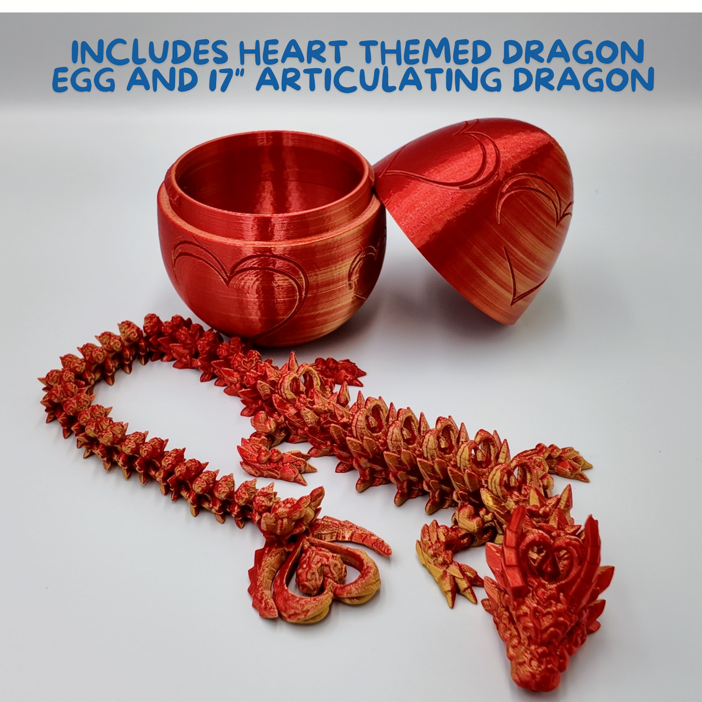 Heart Dragon Egg - 17" Dragons Articulating Joints - Mushroom Themed