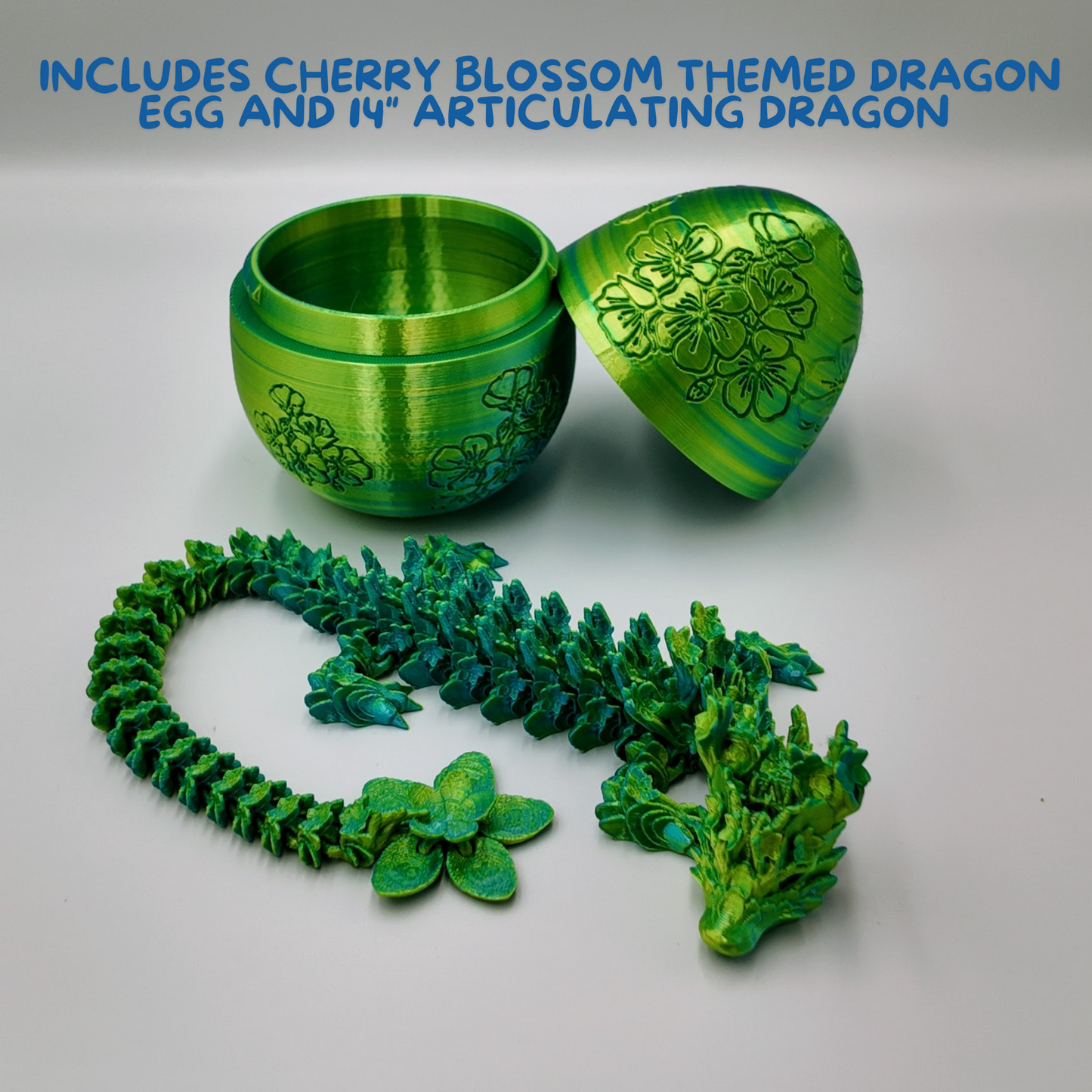 Cherry Blossom Dragon Egg - 14" Dragons Articulating Joints - Cherry Blossom Themed