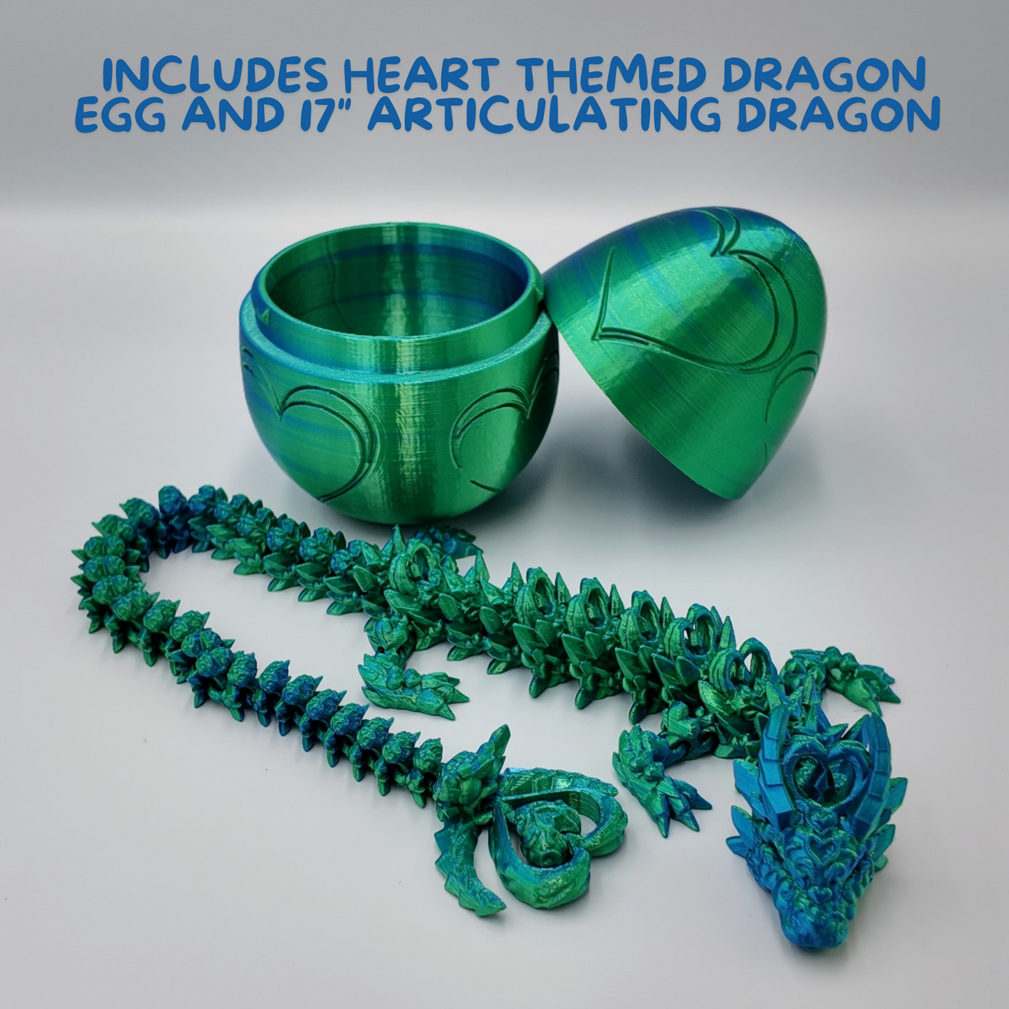 Heart Dragon Egg - 17" Dragons Articulating Joints - Mushroom Themed