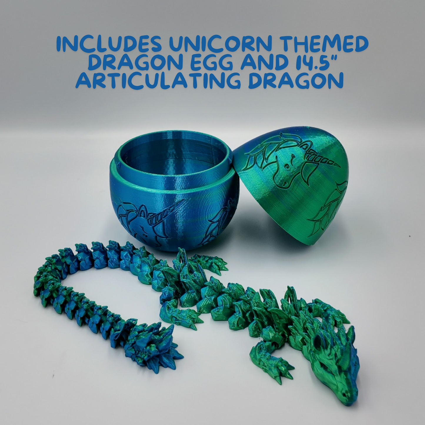 Unicorn Dragon Egg - 14.5" Dragons Articulating Joints - Unicorn Themed