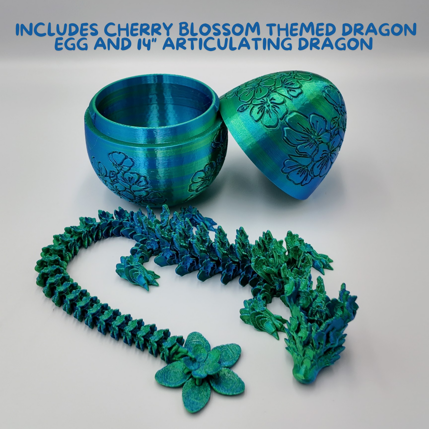 Cherry Blossom Dragon Egg - 14" Dragons Articulating Joints - Cherry Blossom Themed